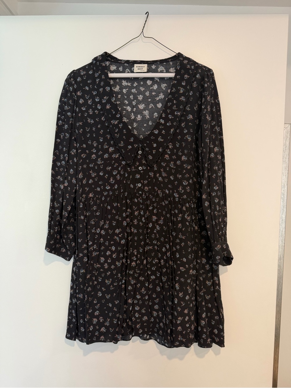 Aritzia Black Floral Mini Dress